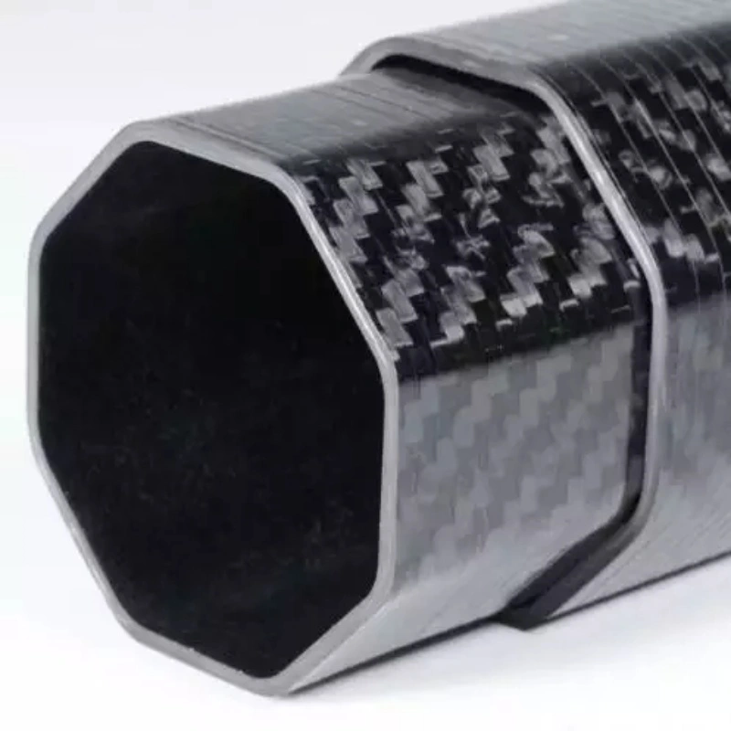 Tubo de fibra de carbono hexagonal de forma personalizada CNC