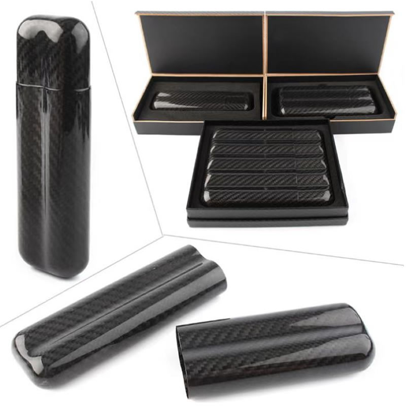 mokotlana oa mokotla oa sakerete oa carbon fiber lebokose la cigar travel case