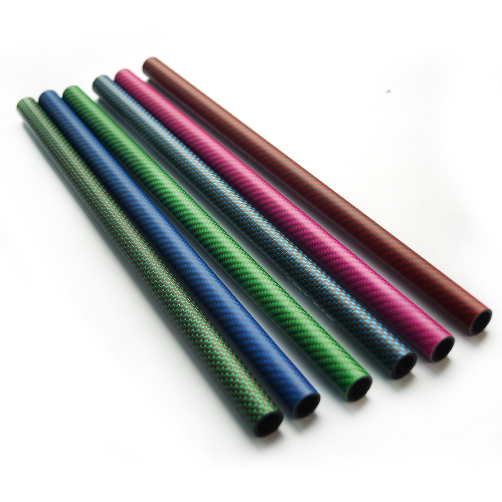 3k mat finish25mm,10mm, 16mm carbon fiber tube with color 